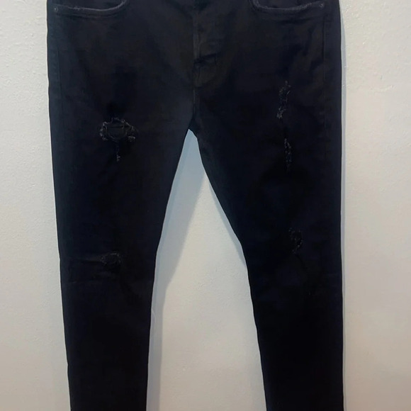 ALL Saints Damaged Cigarette Skinny  black Jeans size 32/31 - Picture 3 of 12